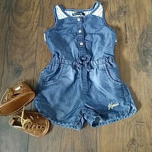 Girls Denim colored Shorts Romper 6 to 9 months